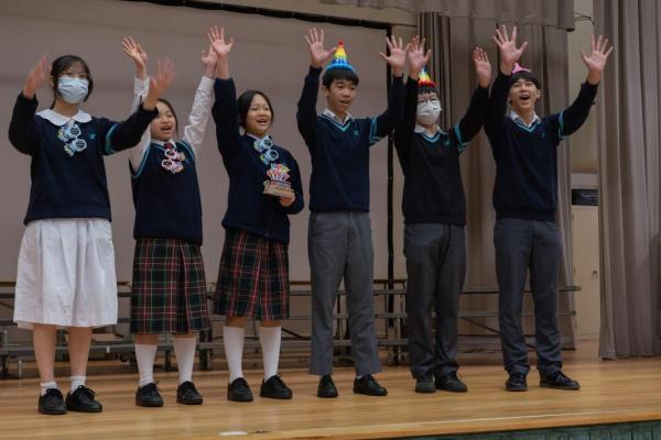 F.2 students perform in the Choral Speaking Competition.